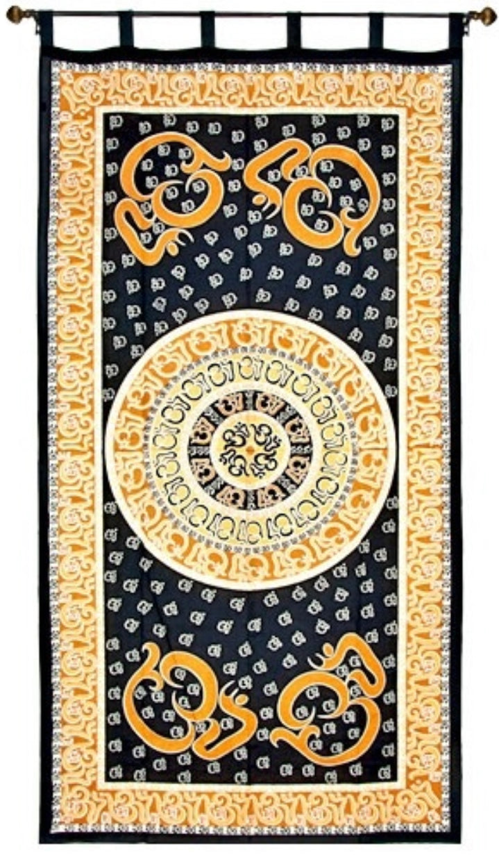 Om Chakra Curtain (Beige) - 44"x88"