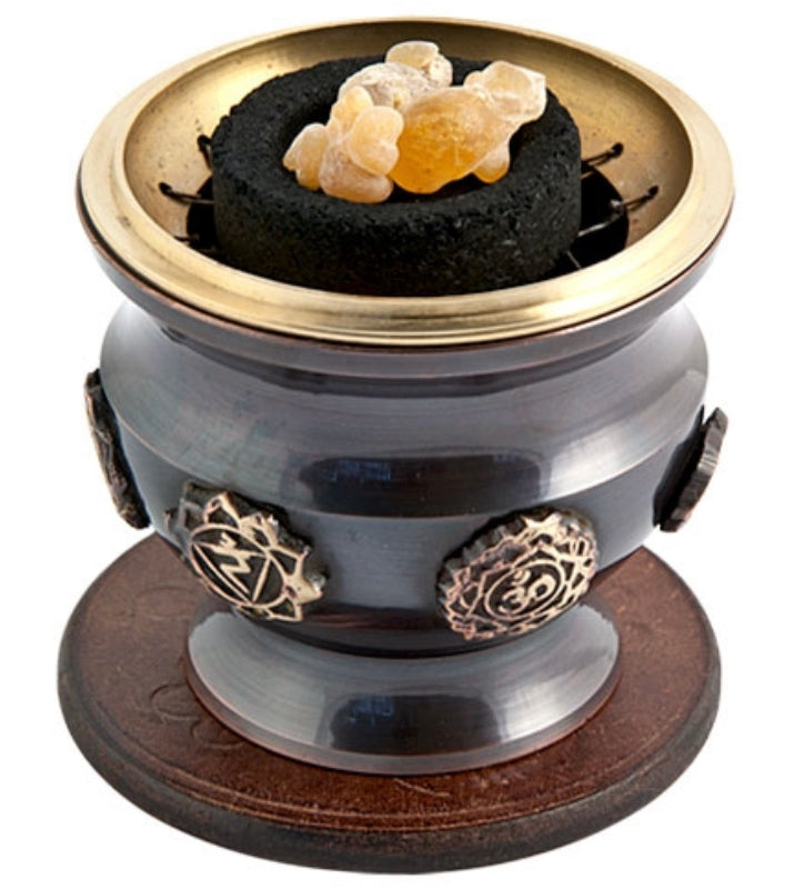 Seven Chakra Screen Burner with Coaster - 2.75"D