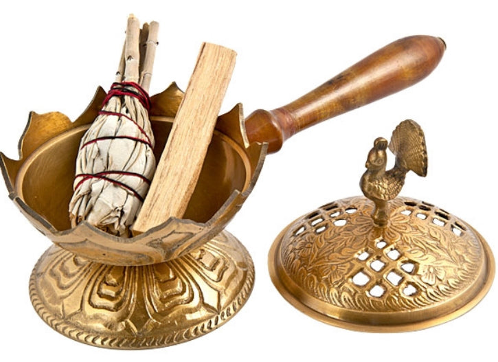 Brass Censer Burner with Handle 9.5
