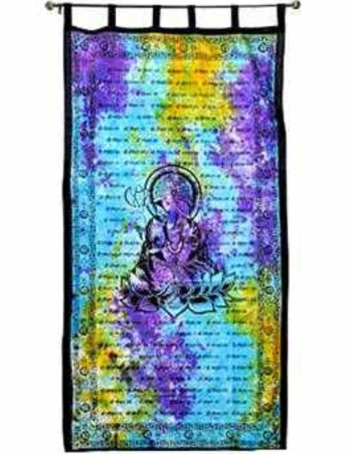Lord Ganesh Curtain (Tie Dye) - 44"x88"