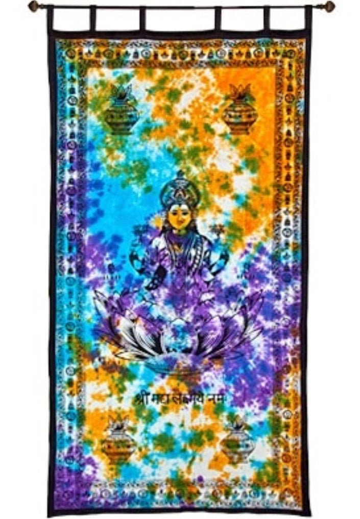Goddess Laxmi Curtain (Tie Dye) - 44"x88"
