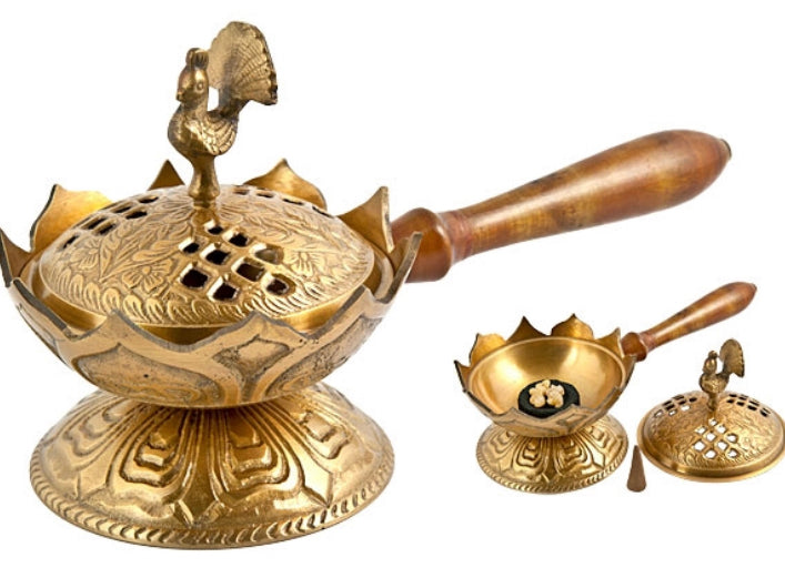 Brass Censer Burner with Handle 9.5