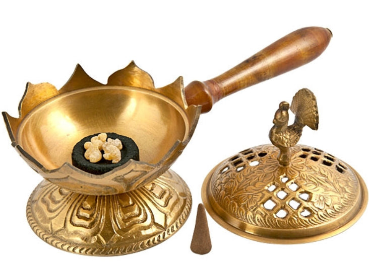 Brass Censer Burner with Handle 9.5